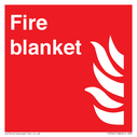 Fire blanket with flames symbol Text: 